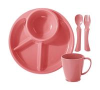 Kids Portion Divider Plates, Oval Tableware Bowl Set with Water Cup Slot, BPA Free Child Friendly Dish, Practical Mealtime Organizer, for Home Apartment Motor Home Kindergarten Restaurant