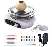 Kids Pottery Wheel Kit, 4.7 In Rotating Electric Pottery Wheel with 8 Plastic Tools, Adjustable Speed & Forward/Reverse Mini Ceramic Making Machine for Adults, Kids and Beginners purple