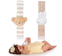 Kids Preferred Miffy Baby Wrist Rattle Set - Rattle Plush Heads, Easy On and Off Strap, Hook & Loop Closure, Embroidered Details, Ages 0 to 12 Months