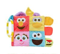 KIDS PREFERRED Sesame Street Soft Book with Your Favourite Characters with Sensory Materials and Multiple Tabs to Keep Baby Busy, 11" Surface Washable