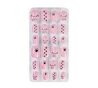 Kids Press On Nails Simple Pattern Art Set Short Square Full Tips