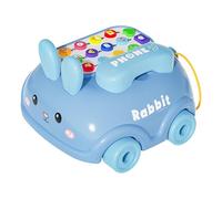 Kids Pretend Phone - Bunny Style Chatter Telephone, Puzzle Interaction | Musical Storytelling Toy With Wheels, Durable ABS Material For Boys Girls, Educational, Creative Learning Fun