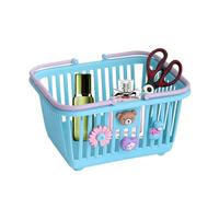 Kids Pretend Play Basket, Toy Storage Organizer, Small Shopping Basket, 4 Decorative Adornments with Handles Compact for Study, Playroom, Childrens Room Use, 6.3x5.12x3.74 Inches
