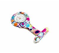 Kids Pretend Play Plain Pattern Silicone Brooch Nurse Fob Watch (Mix Marbles)
