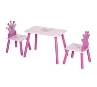 Kids Princess Chair Table Set Play Furniture Crown 2 to 4 Yrs Pink 3 Piece set