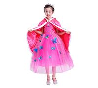 Kids Princess Hooded Cape Christmas Princess Hooded Cloak Costume Girl Cape Princess Dress Up Costume Fairy Cloak For Christmas Birthday Carnival Halloween Cosplay Costume Party Accessories Pink 110cm