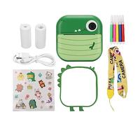 Kids Printer Camera, DIY Doodle Thermal Printing Camera Toy, Cartoon Dinosaur Instant Camera for Boys and Girls, Green