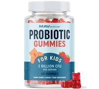Kids Probiotic Gummies | 60 count | 2 Billion Probiotics + 100mg Prebiotic Fiber for Immune & Digestion Support | Only 1g of Sugar Per Gummy | For Children Ages 2+ | Gluten-Free, Non-GMO | Mixed Berry