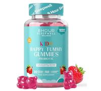 Kids Probiotic Gummies - Vegan, Sugar & Gluten-Free - 2.5 Billion Probiotics, Vitamin D & Calcium for Gut Health, Strong Bones & Immune Support - Kids Tummy Gummies Raspberry Flavour - 1 Month Supply