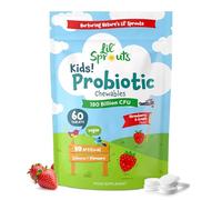 Kids Probiotic Tablets 180 Billion CFU Per Pack | 3 Billion CFU x 60 Vegan Chewables | with Lactobacillus and Acidophilus | Strawberry and Cream Flavour | By Lil' Sprouts