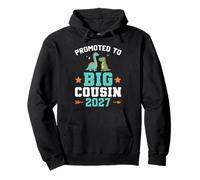 Kids Promoted to Big Cousin 2027 Dinosaur New Baby Shower Pullover Hoodie