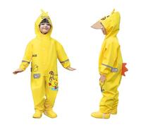 Kids Puddle Suit All in One Waterproof Overalls Toddler Rain Suit for Boys Girls Hooded Rain Coat Rainsuit Cartoon Muddy Suit One Piece Raincoat Hoodie Rainwear for 1-8 Years