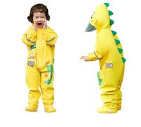 Kids Puddle Suit All in One Waterproof Overalls Toddler Rain Suit for Boys Girls Hooded Rain Coat Rainsuit Cartoon Muddy Suit One Piece Raincoat Hoodie Rainwear for 1-8 Years