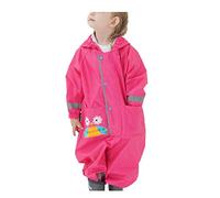 Kids Puddle Suit for Boys Girls Puddle Suit All in One Waterproof Suit for Kids Rainsuit Hooded Raincoat Lightweight Rainwear Portable Breathable PVC Transparent Hat Brim Muddy Suit S-XXL