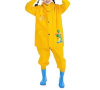 Kids Puddle Suit Girls Boys Waterproof Rainsuit Children Hooded Raincoat Lightweight Prints Muddy Suit Reusable Rain Jacket Rainwear 2-11 Years Pink