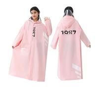 Kids Puddle Suit Lightweight Waterproof Poncho Coat Rain All in One Hooded Raincoat Cartoon Rainwear and Machine Washable for Toddler Age 1-10Years Pink