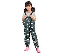 Kids Puddle Suit Lightweight Waterproof Poncho Coat Reusable Rainwear Windbreaker with Hood Rain Resistant Rainproof Cape for Toddler Age 1-10Years Dark Green