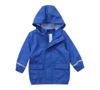 Kids Puddle Suit Outdoor Waterproof Jacket Lightweight Raincoat All in One Rainsuit Rain Resistant Poncho Rainproof Cape for Toddler Age 1-10Years Blue
