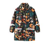 Kids Puddle Suit Outdoor Waterproof Jacket Rain Girls Boys Children Hooded Raincoat Cute Outwear with Hoods and Sleeves Age 2-13 Years Orange