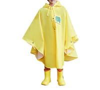 Kids Puddle Suit Raincoat Jackets Reusable Rain Coats All in One Rainsuit EVA Childrens Waterproof Poncho Rainproof Cape for Camping, Emergency Situations, Travel Yellow
