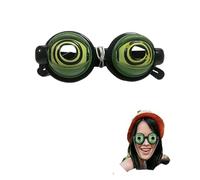Kids Pull-String Blinking Crazy Glasses,Glasses Glow in the Dark Party,Fun Halloween Costumes Prop, Eyewears Photo Props,Children's Classroom Props，Novelty Prank Glasses (Green)