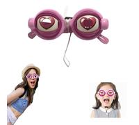 Kids Pull-String Blinking Crazy Glasses,Glasses Glow in the Dark Party,Fun Halloween Costumes Prop, Eyewears Photo Props,Children's Classroom Props，Novelty Prank Glasses (Pink)