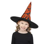 Kids Pumpkin Witch Hat Girls Halloween Witches Fancy Dress Accessory