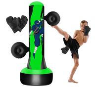 Kids Punching Bag Toy, 160cm/63" Green Larger Stable Kids Inflatable Boxing Bag Set, for Practicing Taekwondo,Karate, MMA,Gifts for Boys & Girls Age 3-12