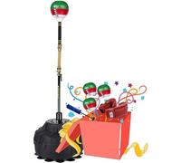 Kids Punching Bag with Stand, Free Standing Boxing Bag Set, Speed Bag with Speedball Adjustable Height from 150cm to 180cm (Green(gift), 50 * 50 * 150-180cm)