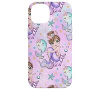 Kids Purple Mermaid Pattern Print Girls Narwhal Unicorn Case for iPhone 14