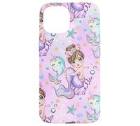 Kids Purple Mermaid Pattern Print Girls Narwhal Unicorn Case for iPhone 15
