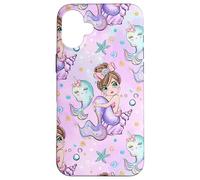 Kids Purple Mermaid Pattern Print Girls Narwhal Unicorn Case for iPhone 16 Plus