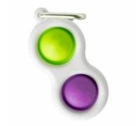 Kids Push-Pop Bubble Dimple Fidget Keyring Toy - Silent Sensory Toy for Autism, ADHD & Special Needs, Classroom, Adults & Children (PURPLE&GREEN)