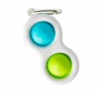 Kids Push-Pop Bubble Dimple Fidget Keyring Toy - Silent Sensory Toy for Autism, ADHD & Special Needs, Classroom, Adults & Children (GREEN&BLUE)