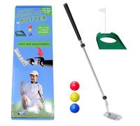 Kids Putter with Extendable Shaft for Junior Golfers Ideal Training Club for Youth - Includes 3 Balls, Cup with Flag - Silver, 17"-35"