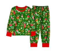 Kids Pyjamas Girls, Christmas Pyjamas Family Long Sleeve 2 Piece Pjs Sets Nightwear Tops + Pants Sets Girls Fun Sleepwear Loungewear and Nightwear for Kids 6-7 Years Old