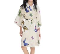 Kids Pyjamas Girls Warm - Bathrobe Clothes Print Baby Kimono Coat Robes Children Sleepwear Coatjacket (Beige 2-3 Years)