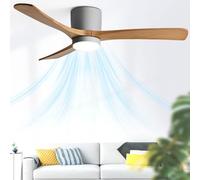 Kids Quiet Ceiling Fan With Light 36in Indoor Ceiling Fan Light 12W LED Fan Lights Living Room Dining Room Ceiling Lights Fan Lighting 6 Gear Wind Speed Ceiling Fan With Light Wooden 3 Fan Blades Lamp