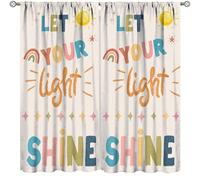 Kids Quotes Curtains,Cute Colorful Rainbow Motivational Words Boys Girls for Bedroom Living Room Nursery Window Treatment 2 Panels Set Total Size 42" W X 63" L Inch