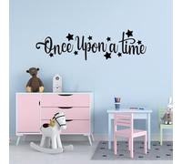 Kids Quotes Wall Stickers for Classroom: Girls Boys Teen Motivational Positive Inspirational Vinyl Art Wall Decals for Playroom School Bedroom - Once Upon a Time 25" X 7"