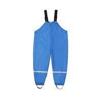 Kids Rain Bibs Trousers Waterproof Lightweight Windproof Rain Overalls Toddler Boys Girls Plain Outdoor Hiking Pants School Casual Breathable Water Trousers (Blue-2, 2-3 Years)