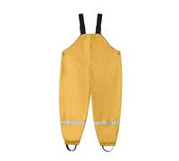 Kids Rain Bibs Trousers Waterproof Lightweight Windproof Rain Overalls Toddler Boys Girls Plain Outdoor Hiking Pants School Casual Breathable Water Trousers (Yellow-1, 4-5 Years)