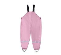 Kids Rain Bibs Trousers Waterproof Lightweight Windproof Rain Overalls Toddler Boys Girls Plain Outdoor Hiking Pants School Casual Breathable Water Trousers (Pink-1, 10-11 Years)