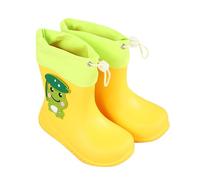 Kids Rain Boots Boys Girls Kids Wellies Waterproof Lightweight Wellington Boots Rainy Snow Animal Cartoon Pattern for Wider Calf Fitting Outdoors Garden Walking Sturdy Grip (Yellow, 15)