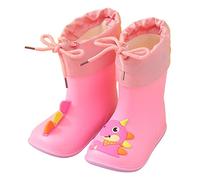 Kids Rain Boots Boys Girls Lightweight Boots Waterproof Easy on Outdoor Playing Rain Boot Unisex-Child green white khaki red multicolour hot pink purple beige coffee black size 4 size 5 Ages 2 to 12