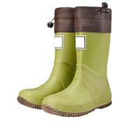 Kids Rain Boots Rubber Wellington Easy-on Waterproof Non-Slip Child Shoes Wellies Unisex Children Toddler/Little Kid/Big Kid Green