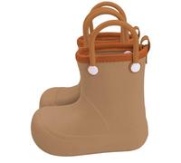 Kids Rain Boots Rubber Wellington Infant Boot Waterproof Non-Slip Child Shoes Wellies Motorbike for Little Unisex Boys Girls Brown