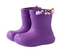 Kids Rain Boots Rubber Wellington Short Waterproof Non-Slip Animal Cartoon Pattern Welly Everyday Perfect for Little Unisex Boys Girls Purple