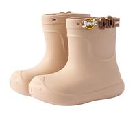 Kids Rain Boots Rubber Wellington Short Waterproof Non-Slip Animal Cartoon Pattern Welly Everyday Perfect for Little Unisex Boys Girls Khaki