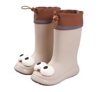 Kids Rain Boots Rubber Wellington Toddler Boys Girls Lightweight Plain Boot Everyday Perfect for Little Unisex Beige